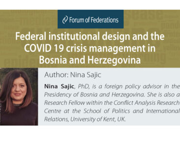 Poster for Federal institutional design and the COVID-19 crisis management in Bosnia and Herzegovina