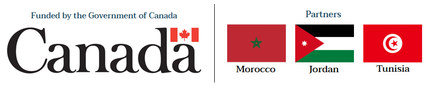 Government of Canada logo and Morocco, Jordan and Tunisia flags