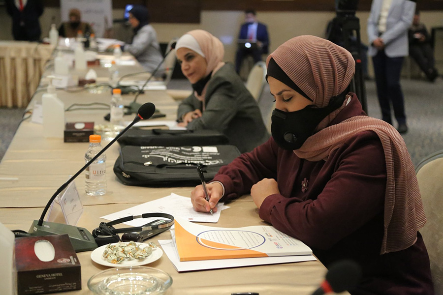 Women participating at a workshop for women parliamentarians in Jordan
