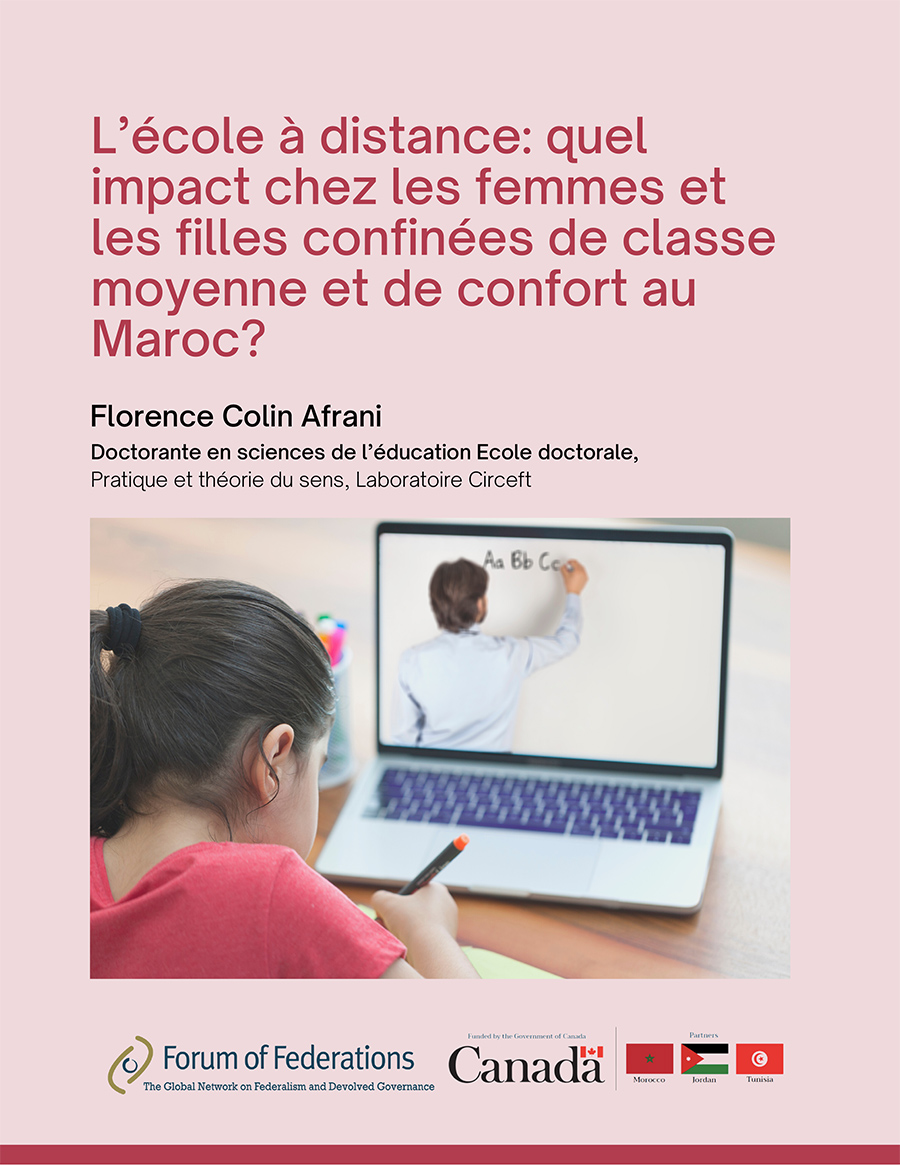 L’école à distance: quel impact chez les femmes et les filles confinées de classe moyenne et de confort au Maroc?